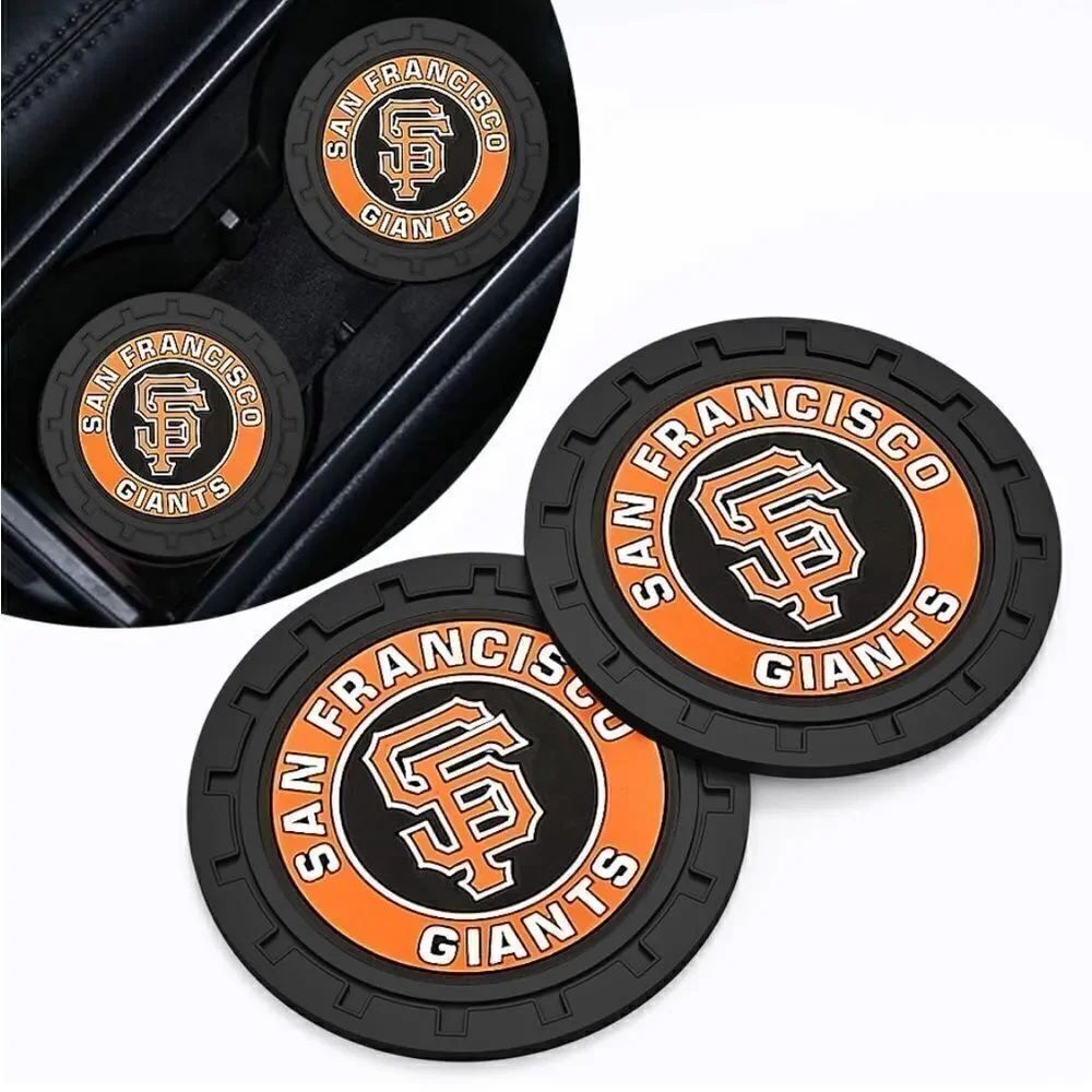 MLB San Francisco Giants car cup Coasters in black Set of 2 NWT
